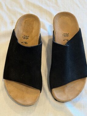 Papillio by Birkenstock Namica Wedge Slide Sandal Black Women's Size 5.5-6